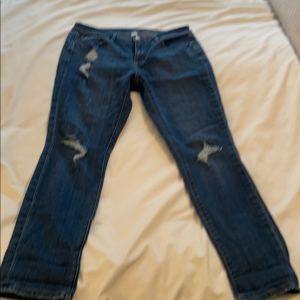 Loft outlet curvy skinny ripped jeans
